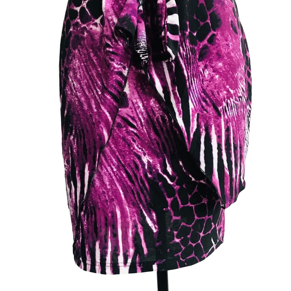 💜SOLD💜Purple Animal Print Slinky Dress - Picture 2 of 5